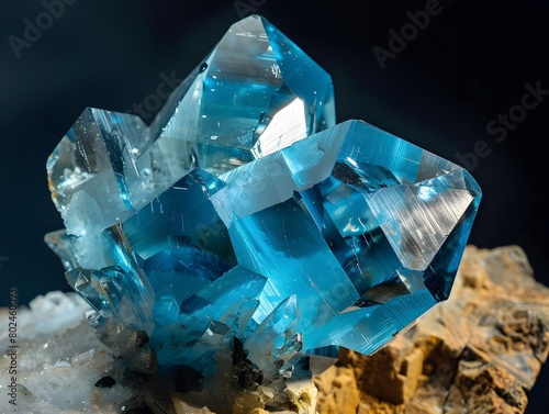 Close-Up: Transparent Blue Topaz Crystal