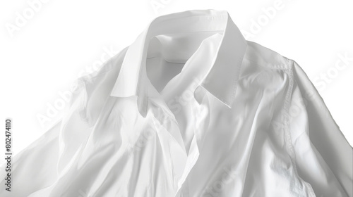 Oversized Boyfriend Shirt in Crisp White Cotton on transparent background