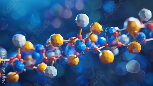Chlorhexidine disinfectant and antiseptic drug molecule. Molecular model. 3D rendering. Illustration