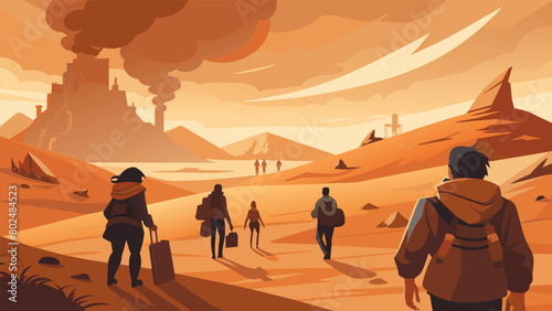 As travelers traverse the islands barren wastelands they are faced with a relentless sandstorm that seems to follow their every move pushing them.
