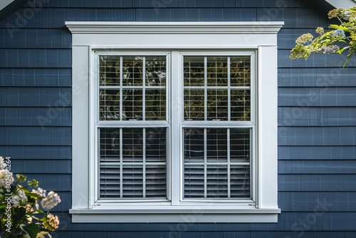 Affordable Double Hung Window with White Grilles on Elegant Frame, Ideal for Colonial Buildings