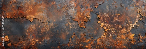 Rustic metal texture in brown and rust colors, seamless pattern for design. Background of a rusty steel surface with a grainy rough effect.