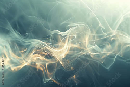 A shimmering, transparent mist rises slowly from a invisible surface, its delicate, swirling patterns and soft, ethereal glow creating a dreamy atmosphere.