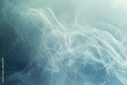 A shimmering, transparent mist rises slowly from a invisible surface, its delicate, swirling patterns and soft, ethereal glow creating a dreamy atmosphere.