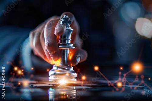 Leadership through strategic innovation influences market dynamics, setting a vision that captivates and motivates Sharpen close up business hitech concept with blur background