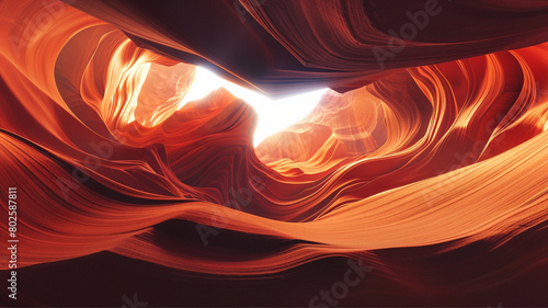 Low angle of spectacular view of Antelope Canyon with smooth brown surface located in Arizona 