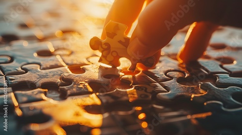 hand putting puzzle