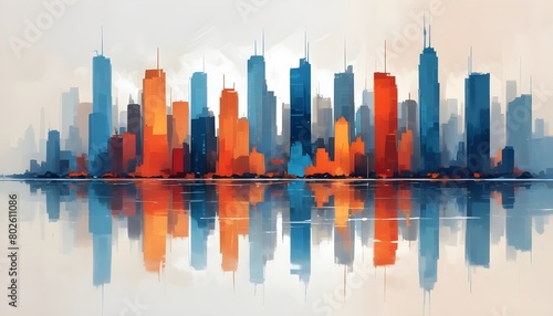 Colorful Abstract Cityscape Digital Painting