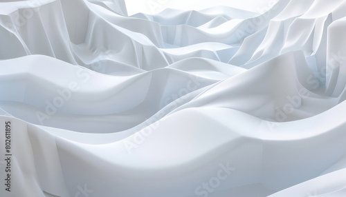 White wavy silk or satin fabric.