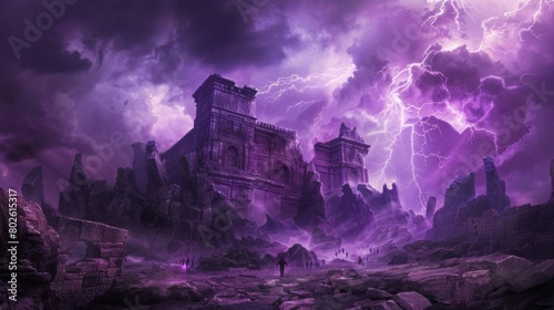 As the sky turned an ominous shade of purple the ground began to shake violently. People ran in fear as the ancient magic that had . .