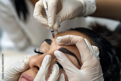 Precision Beauty as a Cosmetic Contributor Expert Hands Administering Botox for a Radiant Forehead Cover Banner Embrace Aesthetic Excellence and Care Your Source for Beauty Enhancement Imagery