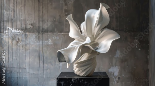 Graceful White Flower Art in Urban Style 