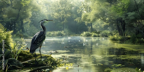 A vast lovely array of native animals and plants are nourished by the distinctive ecosystem of wetland tropical parts, which attract an array of wildlife and space, Generative AI.