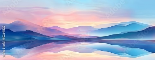 abstract sunset sunrise lake mountains landscape