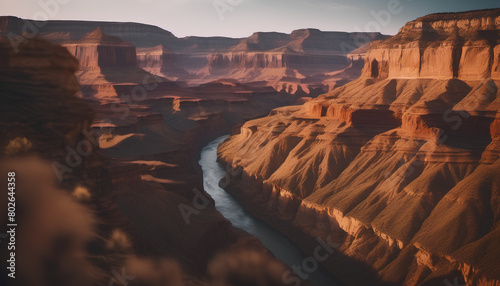 A big canyon with a river in the middle