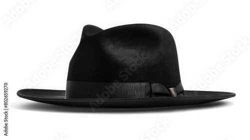 Front view of black hat isolated on white background.