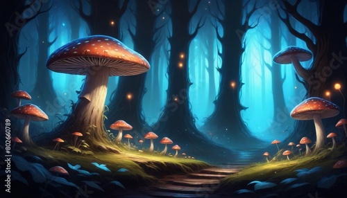 digital painting Magical starlit forest with glowi (4)
