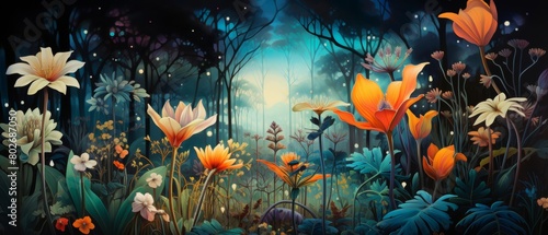 Floral dreamscape, jungle mystery, hidden splendor