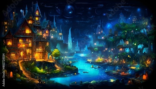  Eine Märchenstadt am Rande der Erde. Hintergrund für das Design 12.