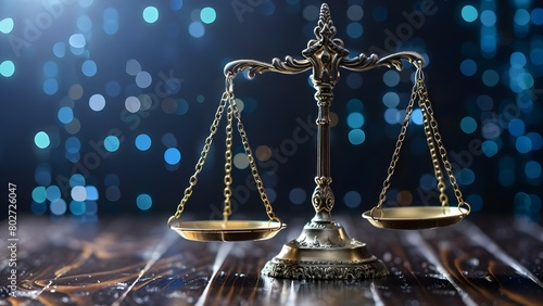 The Concept of Digital Law: Symbolizing the Modern Judiciary System with Scales of Justice. Concept Digital Law, Modern Judiciary, Scales of Justice, Symbolism, Concepts