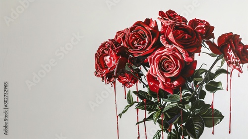 bloody red rose petals