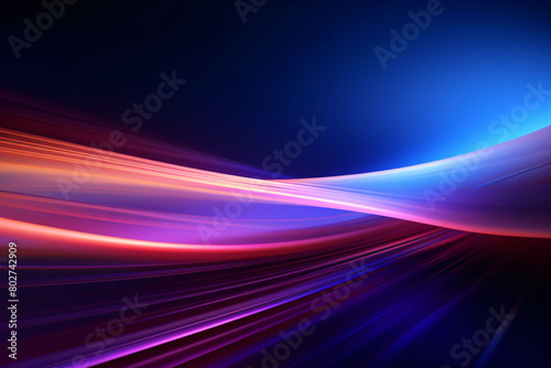 Streamlined speed light blue and purple special effects, abstract technology blue KV main visual business background