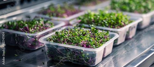 microgreens packaged in plastic containers