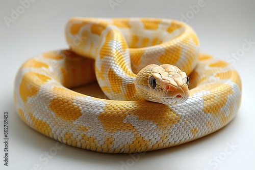 Corn snake isolated on a white background, (Reticulated python)