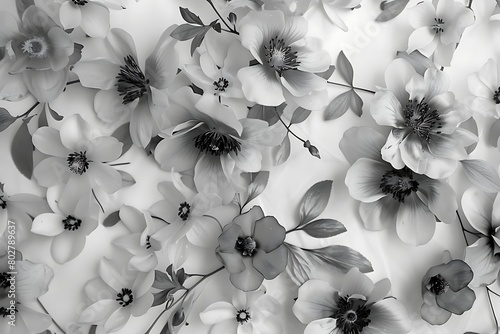 A grayscale floral fantasia, where abstract blooms reign supreme.