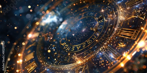 Astrological marvels: Zodiac signs gleam in a celestial tapestry, capturing the magic of the cosmos. 