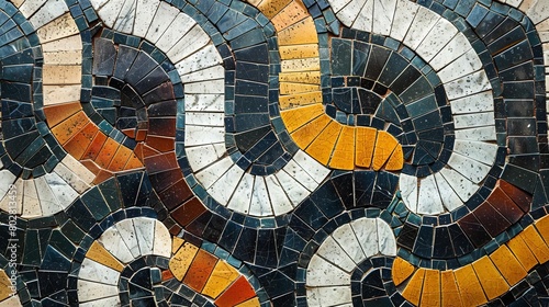 a mosaic tile with a snake