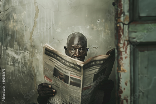 Daily Newspaper Breaking News background person engrossed in reading a newspaper