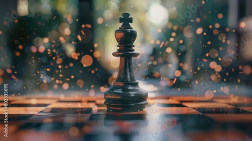 An enchanting image of a chess piece in motion, its graceful movement and strategic placement capturing the dynamic nature of the game on International Chess Day.
