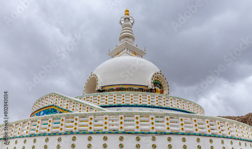 Landmark Shanti Stupa Buddhist Temple in Leh in northern India