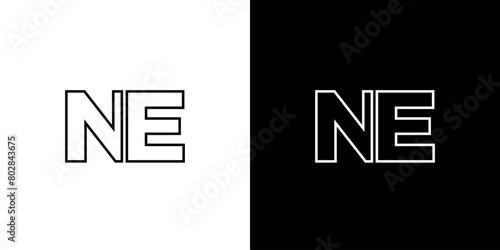 Letter N and E, NE logo design template. Minimal monogram initial based logotype.