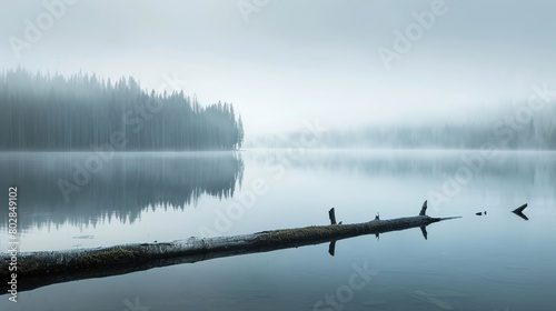 An image of a peaceful lake, represented by a single, unbroken line
