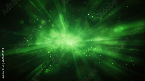 Emerging Green Energy Burst with Bright Light Rays