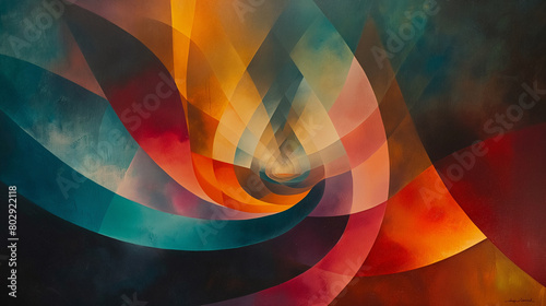An abstract painting of an infinite spiral