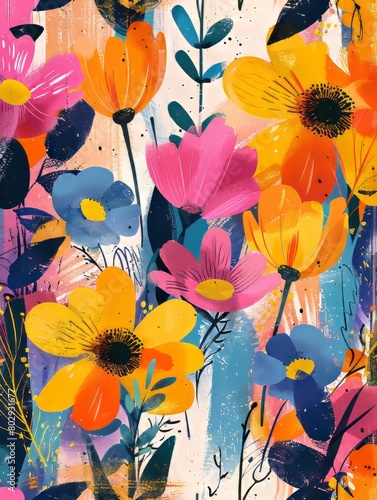 art background with flowers