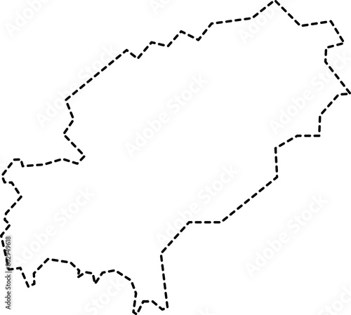 dash line drawing of ibiza island map.