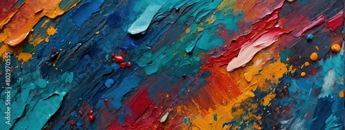 Abstract rough colourful colours painting texture, with oil brushstroke, pallet knife paint on canvas 