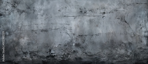 A concrete wall with a dark gray grunge texture featuring scratches cracks and space for an image. with copy space image. Place for adding text or design