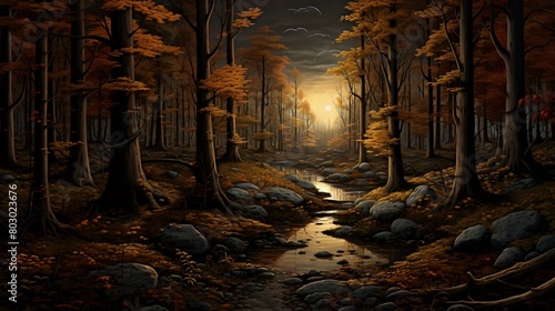 Golden Tranquility: Embracing Autumn in the Forest