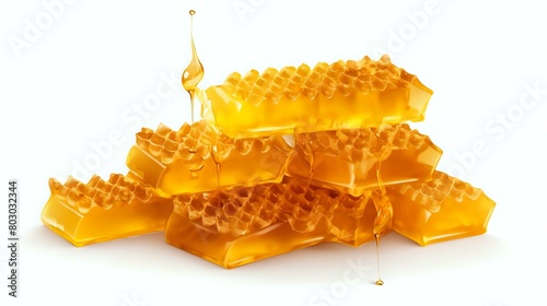 Sweet Treat: Honeycombs Isolated on Transparent Background