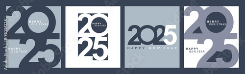 2025 typography design concept.Happy new year 2025 cover design with stylish and nice colors for banners, posters and greetings. 