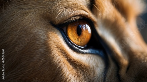 close up of a male lion's face