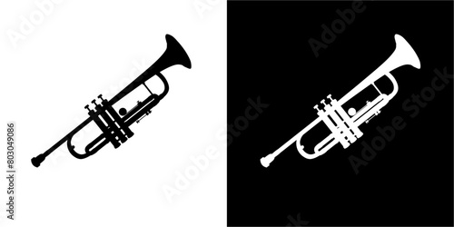trumpet vector logo silhouett...