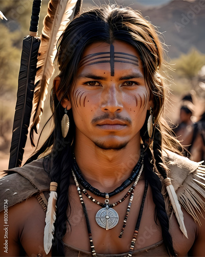 Retrato de cerca de un nativo americano