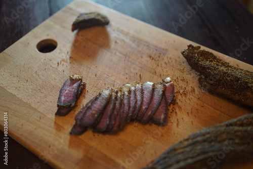 Biltong is a form of dried, cured meat which originated in Southern African