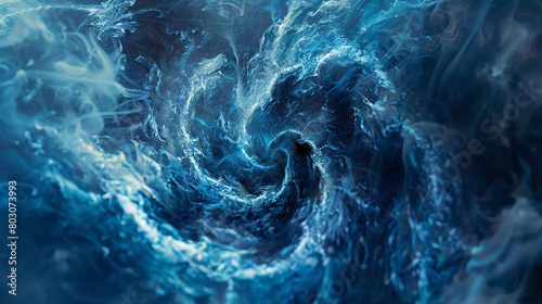 Hypnotic spirals of electric blue smoke, echoing ancient mysticism